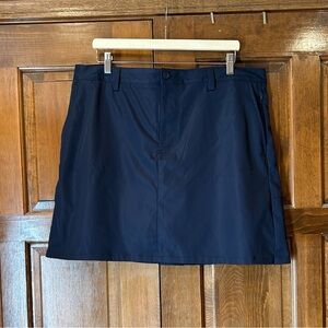 Lands' End Navy Blue Athletic Skort 16 Golf Hiking Casual Zip Pocket Stretch